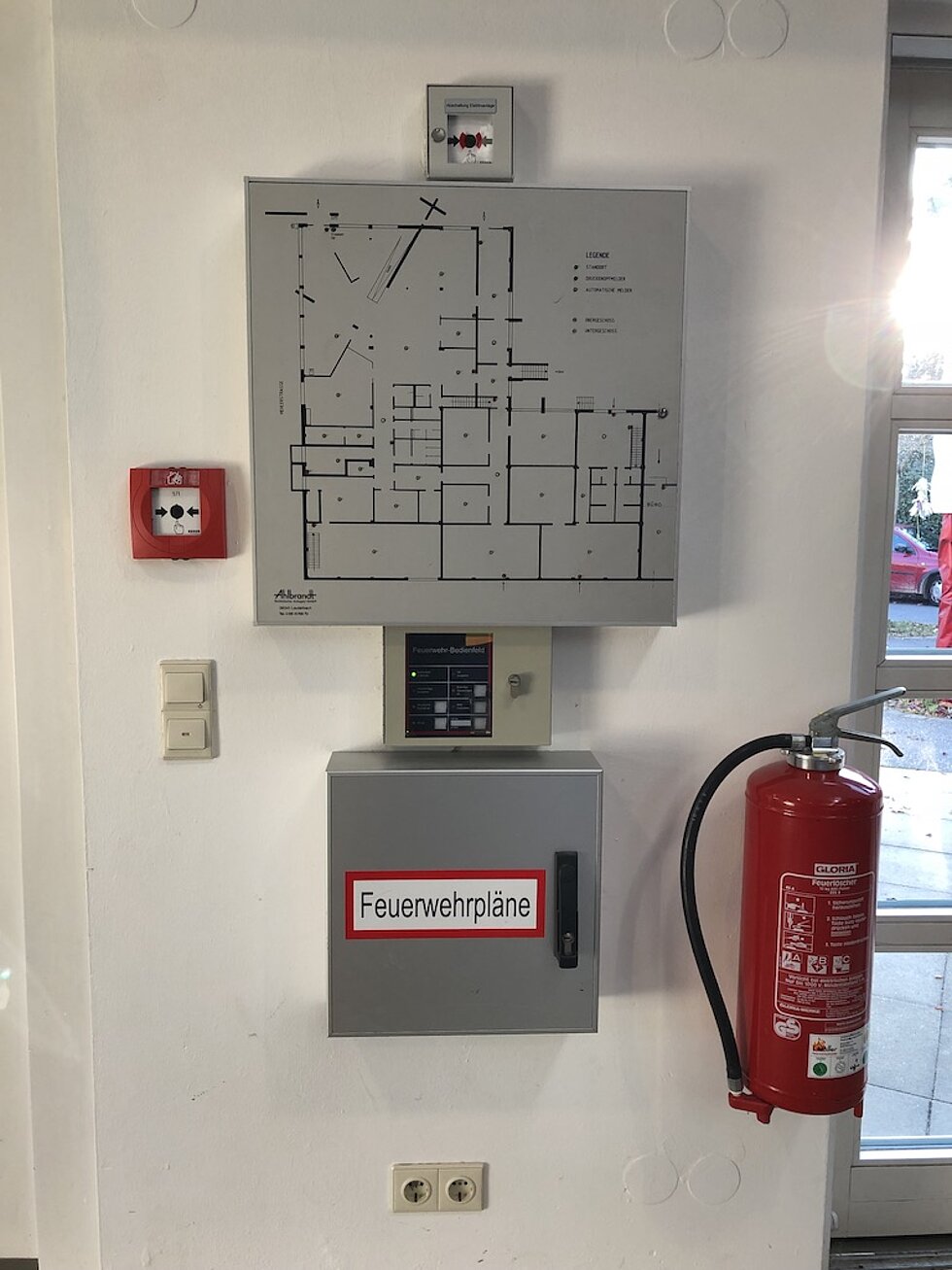 Brandfallsteuermatrix Fluchtplan Feuerlöscher