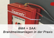 Feuermelder an der Wand mit Kabelbindern