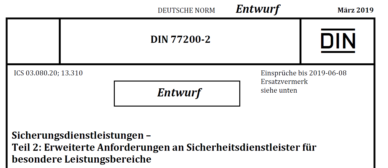 DIN 77200-2 Entwurf Kopfzeile
