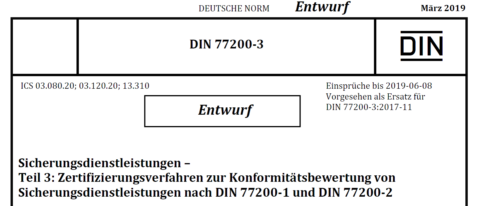 DIN 77200-3 Entwurf Kopfzeile