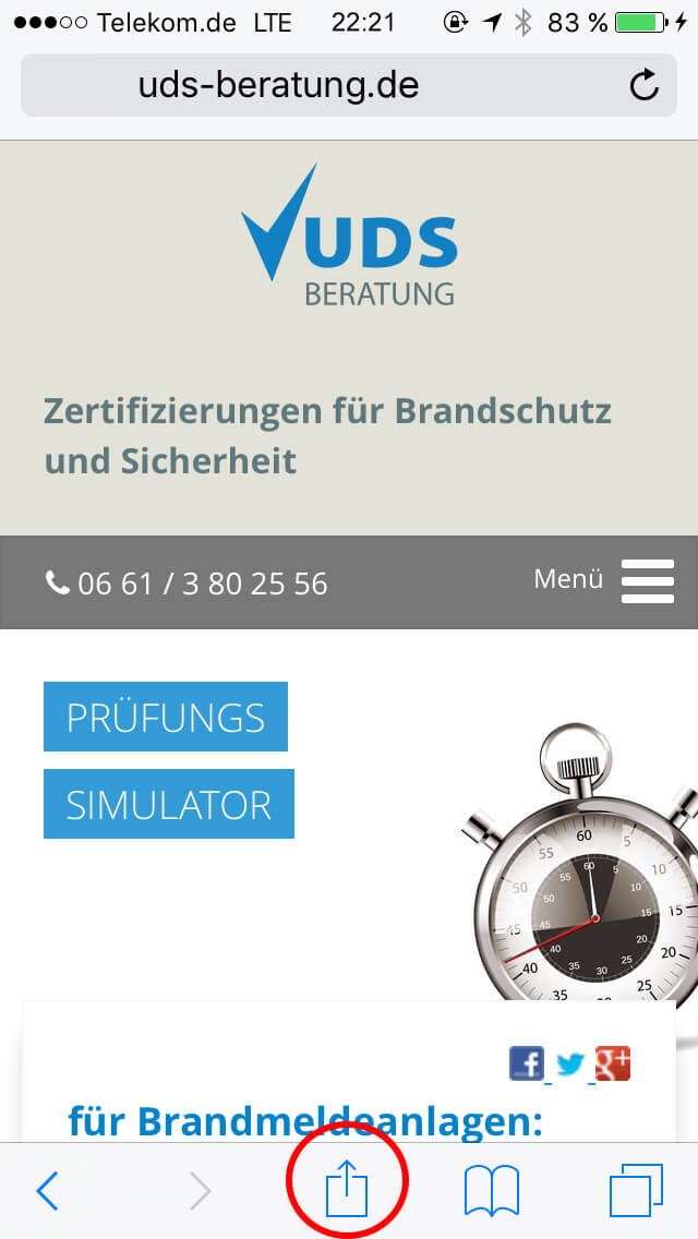 Zielseite im Web aufrufen