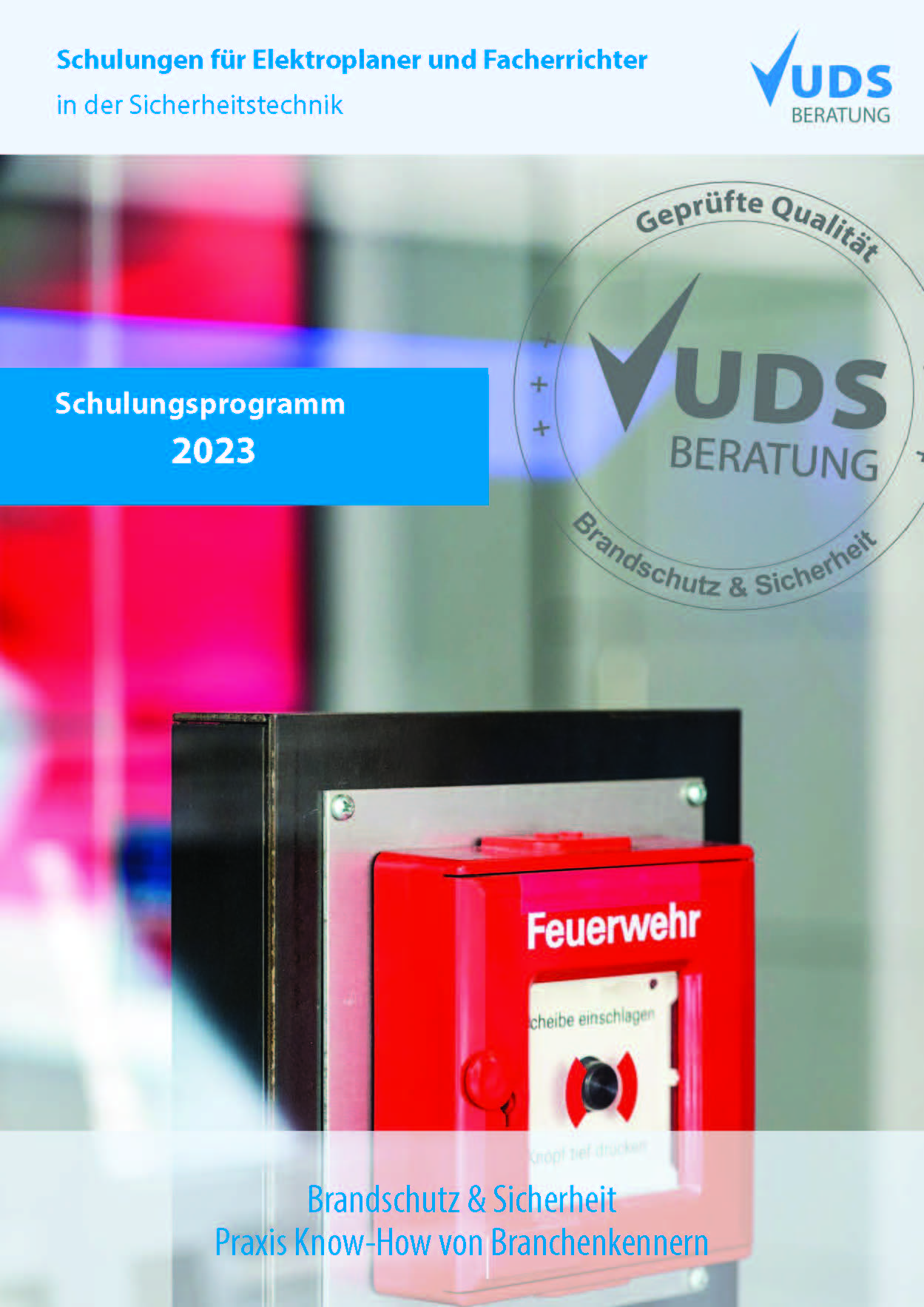 UDS Schulungsbroschüre 2023 für Normen in der Sicherheitstechnik